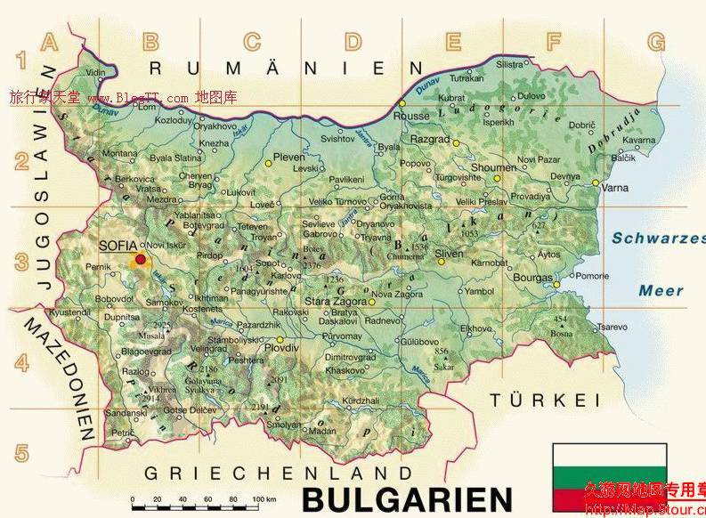 保加利亚共和国地图