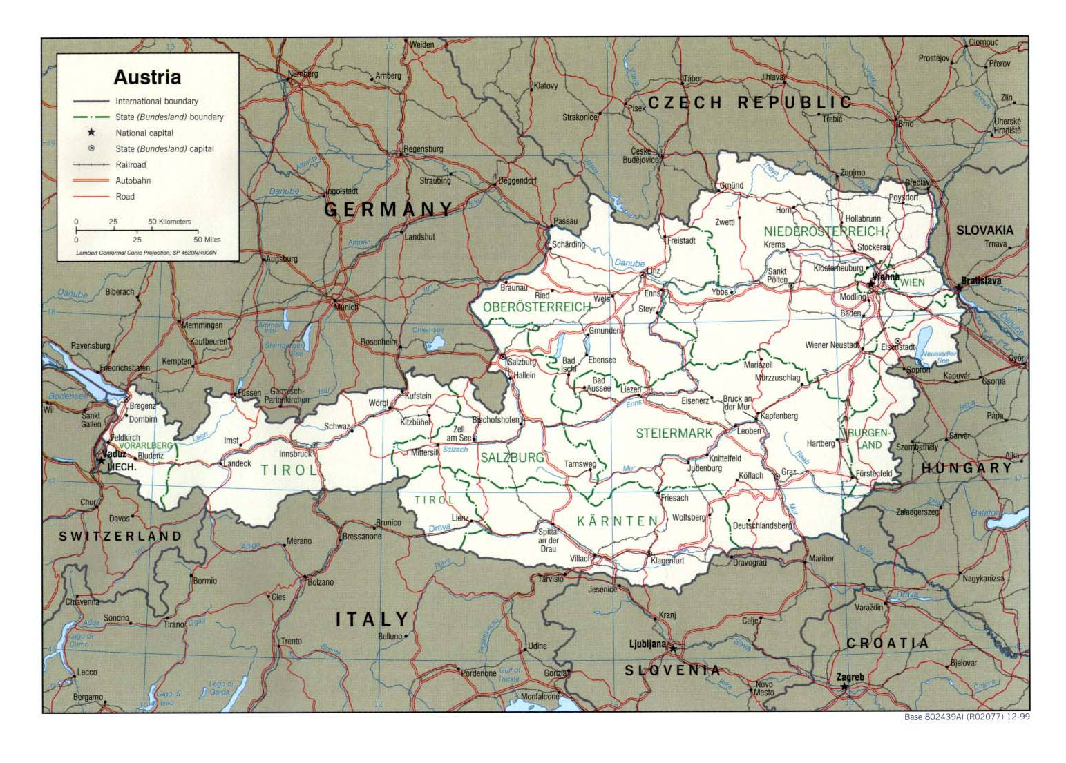 奥地利行政区划图