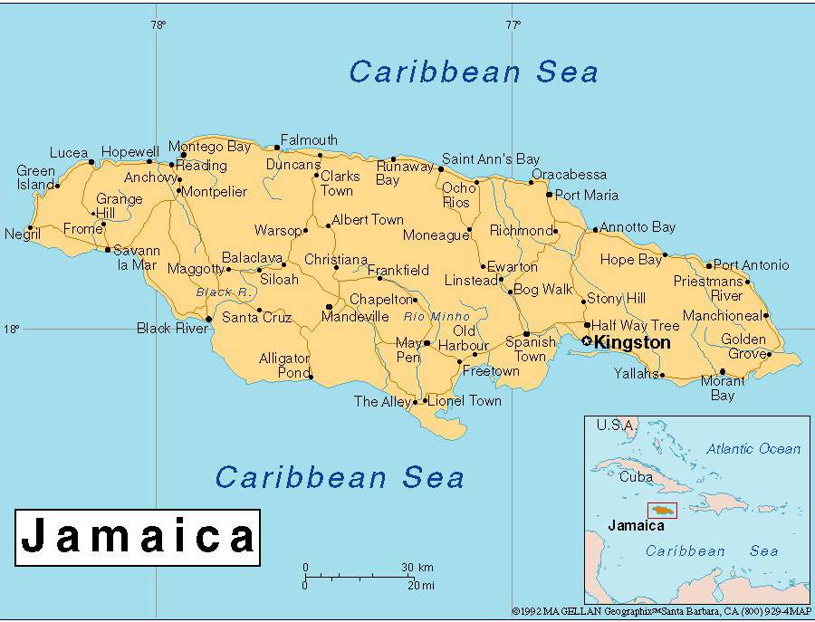 牙买加地图
