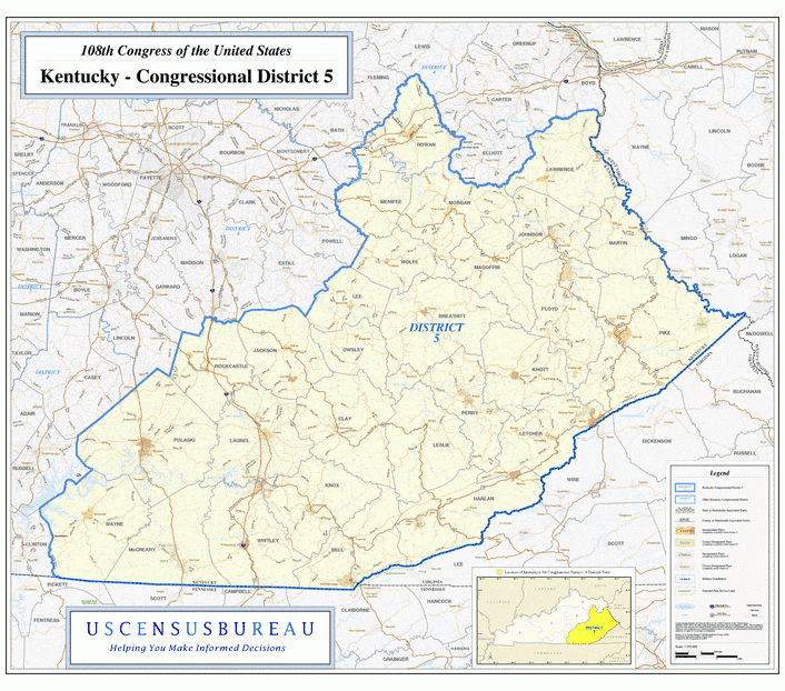 肯塔基州行政区划图