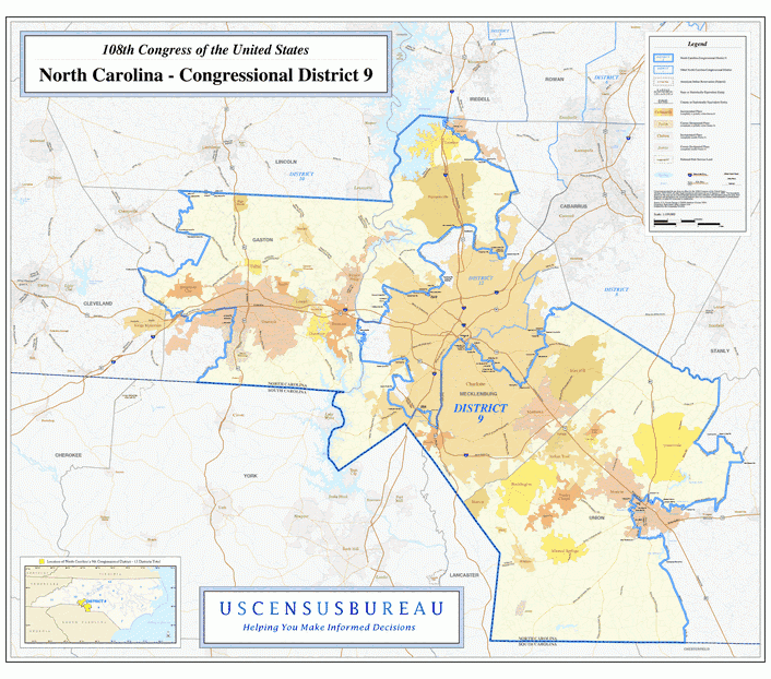 北卡罗来纳州行政区划图