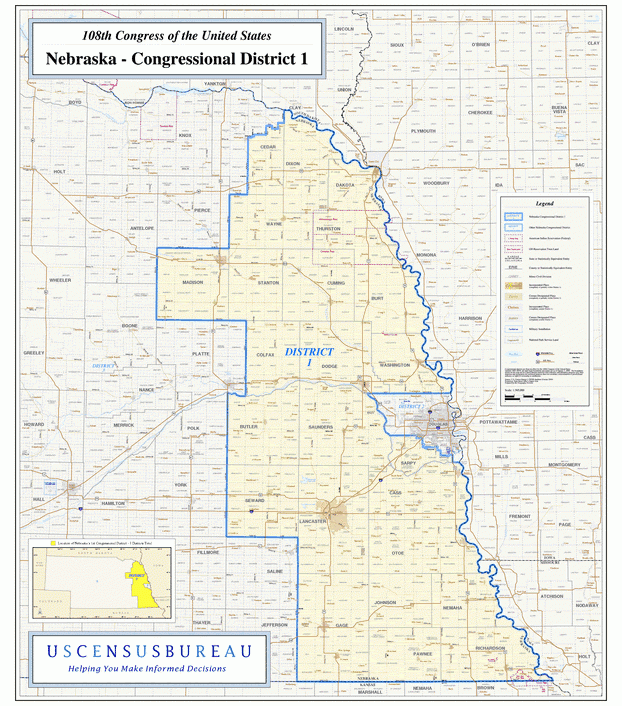 内布拉斯加州地图(Nebraska)