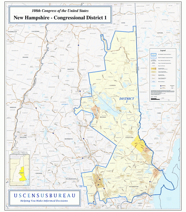 新罕布什尔州地图(new hampshire)
