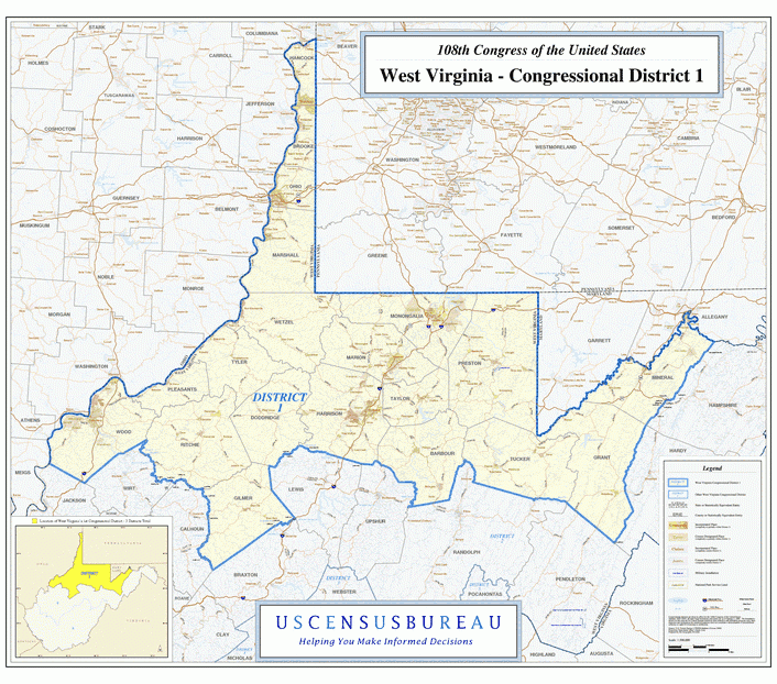 西弗吉尼亚地图 (West Virginia)