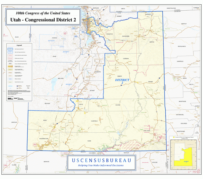 犹他州地图(Utah),美国地图高清中文版