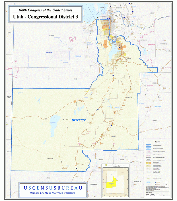 犹他州地图(Utah),美国地图高清中文版
