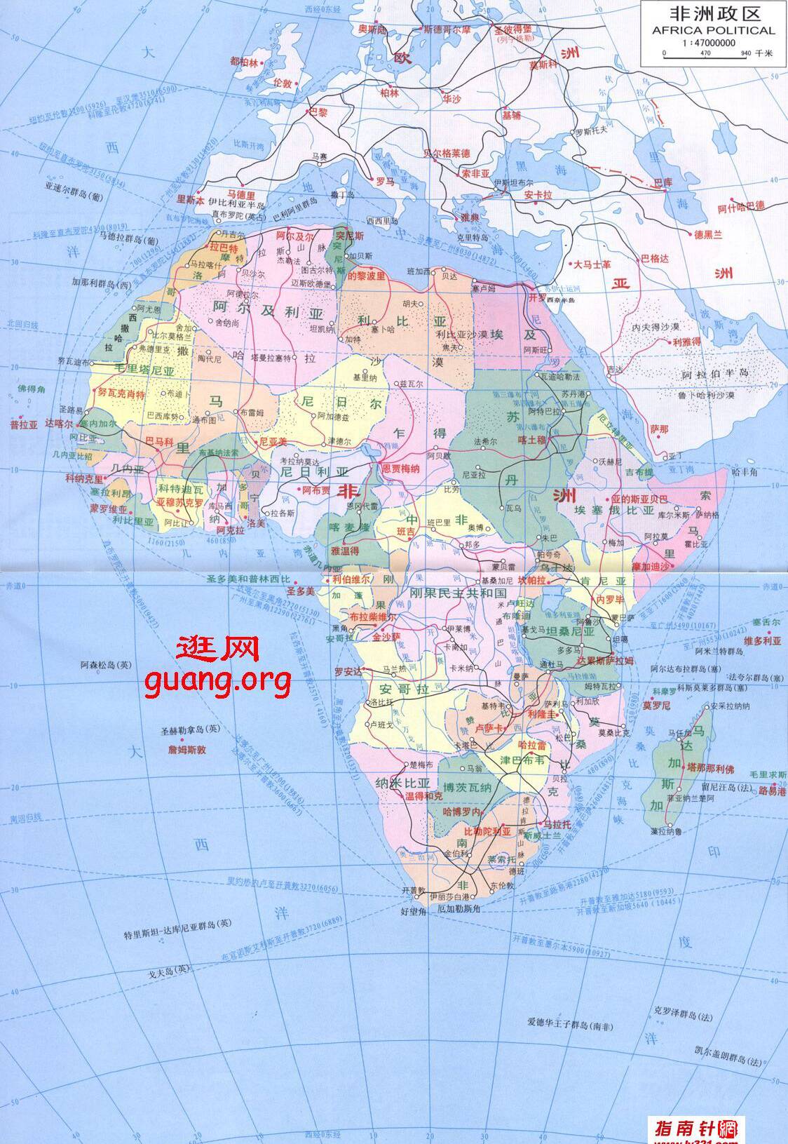 非洲政区地图