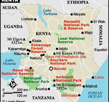 肯尼亚旅游地图
