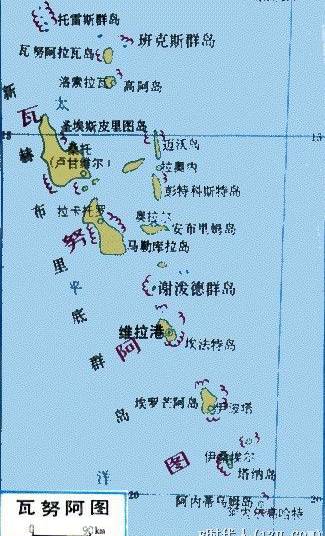 瓦努阿图地形图