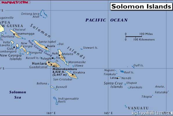 所罗门群岛世界地图