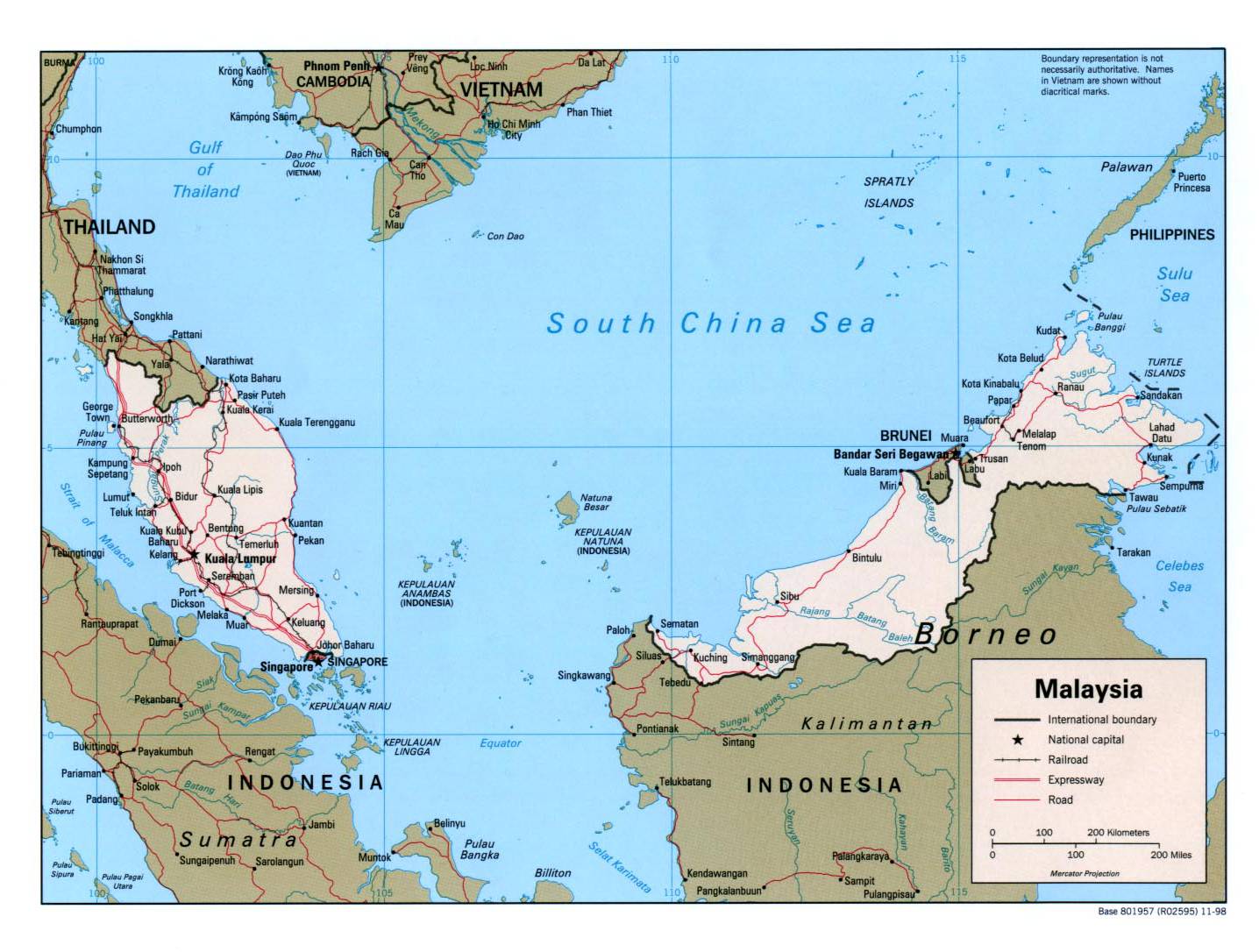 马来西亚地形图